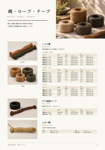 カタログ 縄・ロープ・テープのページ